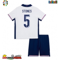 Camisa de Futebol Inglaterra John Stones #5 Equipamento Principal Infantil Europeu 2024 Manga Curta (+ Calças curtas)